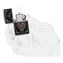 ⭐ Encendedor Zippo Stamp Dragón neón 49396 Negro