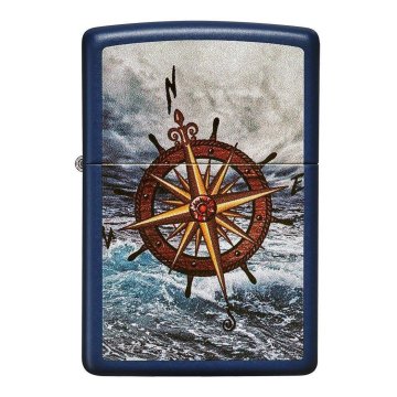 ⭐ Encendedor Zippo Stamp Mar brújula 49408 Azul