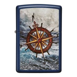 ⭐ Encendedor Zippo Stamp Mar brújula 49408 Azul