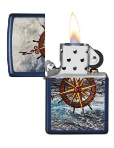 ⭐ Encendedor Zippo Stamp Mar brújula 49408 Azul 2