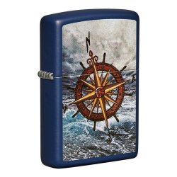 ⭐ Encendedor Zippo Stamp Mar brújula 49408 Azul