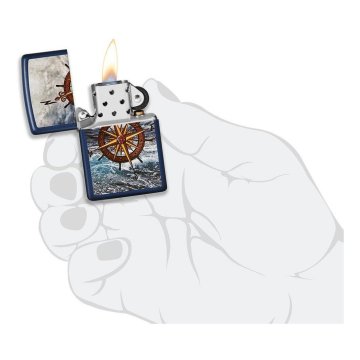 ⭐ Encendedor Zippo Stamp Mar brújula 49408 Azul