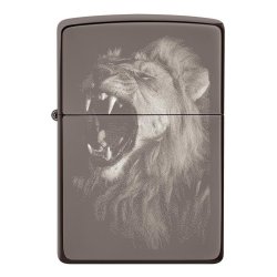 ⭐ Encendedor Zippo Stamp Lion Ice León 49433 Negro