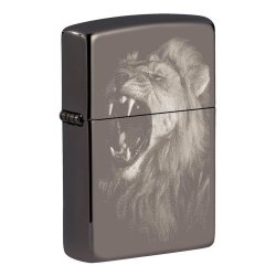 ⭐ Encendedor Zippo Stamp Lion Ice León 49433 Negro