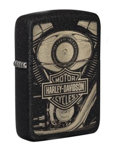 ⭐ Encendedor Zippo Harley Davidson 1941 crack 49468 Negro 2