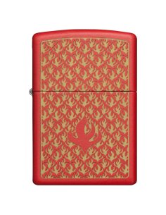 ⭐ Encendedor Zippo Stamp flames red 49573 Negro