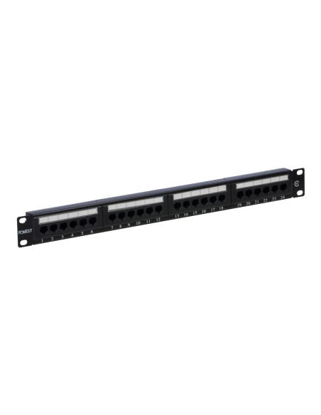 ⭐ Patch Panel Cat 5E de 24 Puertos 1U Powest ⭐ Patch Panel Cat 5E de 24 Puertos 1U Powest