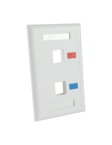 ⭐ Tapa Face Plate Doble en ABC para Red RJ45