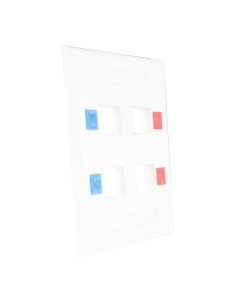 Tapa Face Plate Cuadruple en ABC para Red RJ45 2