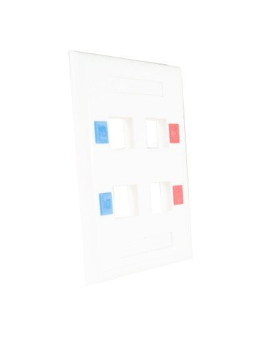 ⭐ Tapa Face Plate Cuadruple en ABC para Red RJ45