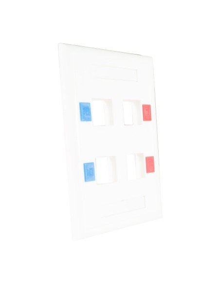 ⭐ Tapa Face Plate Cuadruple en ABC para Red RJ45
