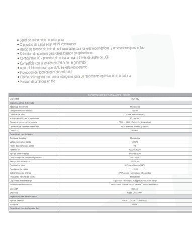 ⭐ Ups Híbrida Inversor Solar 1000va Powest 1kva Carga