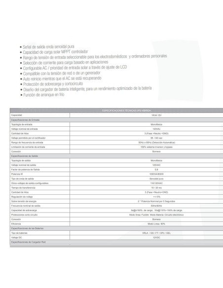 ⭐ Ups Híbrida Inversor Solar 1000va Powest 1kva Carga