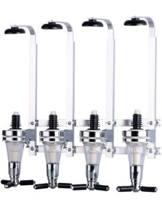⭐ Dispensador Licor 4 Botellas Licorera Acero Inoxidable Vino