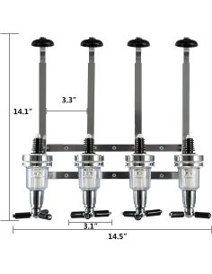 ⭐ Dispensador Licor 4 Botellas Licorera Acero Inoxidable Vino 2