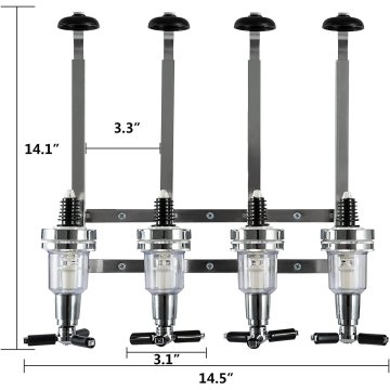 ⭐ Dispensador Licor 4 Botellas Licorera Acero Inoxidable Vino