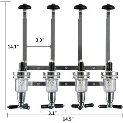 ⭐ Dispensador Licor 4 Botellas Licorera Acero Inoxidable Vino