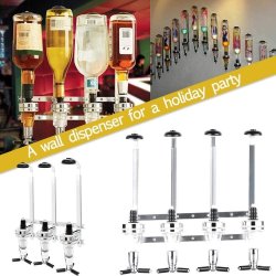 ⭐ Dispensador Licor 4 Botellas Licorera Acero Inoxidable Vino