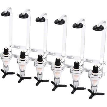 ⭐ Dispensador Licor 6 Botellas Licorera Acero Inoxidable Vino