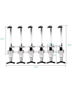 ⭐ Dispensador Licor 6 Botellas Licorera Acero Inoxidable Vino 2