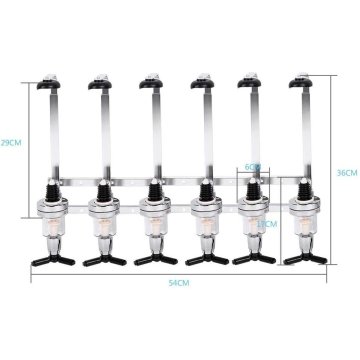 ⭐ Dispensador Licor 6 Botellas Licorera Acero Inoxidable Vino