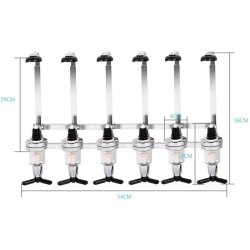 ⭐ Dispensador Licor 6 Botellas Licorera Acero Inoxidable Vino