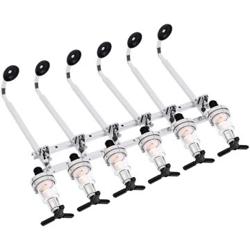 ⭐ Dispensador Licor 6 Botellas Licorera Acero Inoxidable Vino