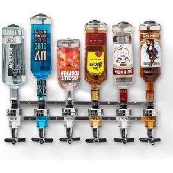 ⭐ Dispensador Licor 6 Botellas Licorera Acero Inoxidable Vino