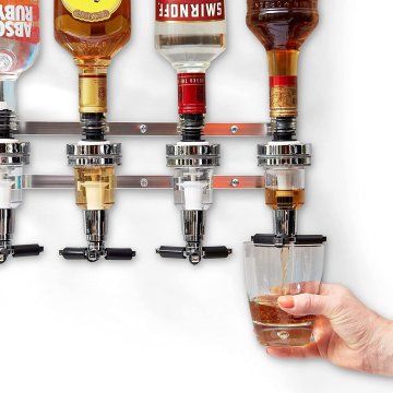 ⭐ Dispensador Licor 6 Botellas Licorera Acero Inoxidable Vino