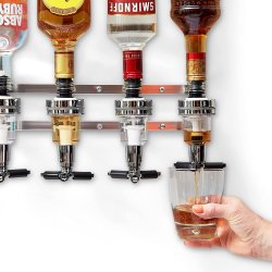 ⭐ Dispensador Licor 6 Botellas Licorera Acero Inoxidable Vino