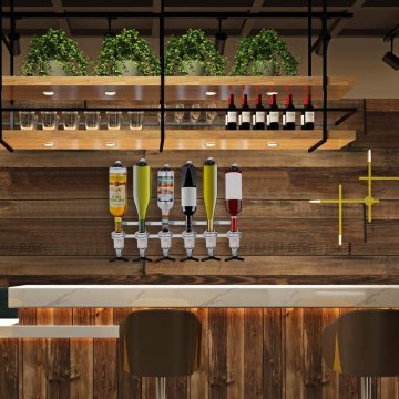 ⭐ Dispensador Licor 6 Botellas Licorera Acero Inoxidable Vino