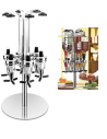 ⭐  Dispensador Licor 6 Botellas Vino Soporte Botellas Giratoria