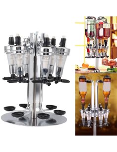 ⭐  Dispensador Licor 6 Botellas Vino Soporte Botellas Giratoria 2