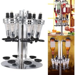 ⭐  Dispensador Licor 6 Botellas Vino Soporte Botellas Giratoria
