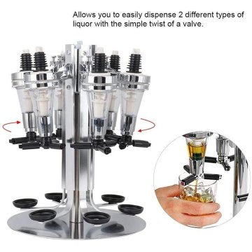 ⭐  Dispensador Licor 6 Botellas Vino Soporte Botellas Giratoria