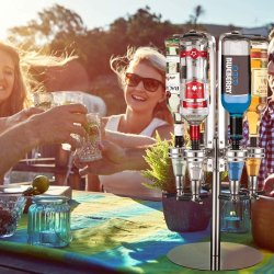 ⭐  Dispensador Licor 6 Botellas Vino Soporte Botellas Giratoria