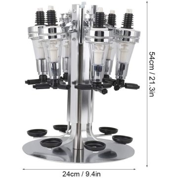 ⭐  Dispensador Licor 6 Botellas Vino Soporte Botellas Giratoria