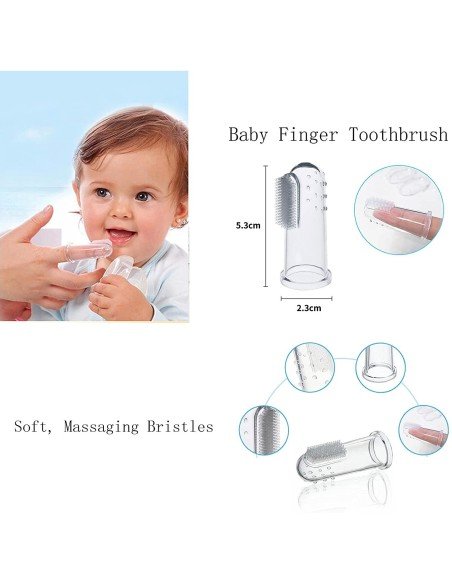 ✨ Setx3 Cepillo dental dedal Silicona para Bebé