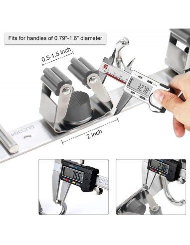 ⭐ Soporte Organizador Escobas Acero Inoxidable Multiusos