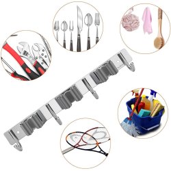 ⭐ Soporte Organizador Escobas Acero Inoxidable Multiusos