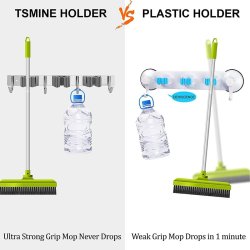 ⭐ Soporte Organizador Escobas Acero Inoxidable Multiusos