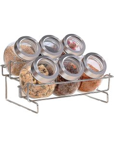 ⭐ Especiero Condimentos Spice Rack De 6 Piezas Con Tapas Pop-up 2