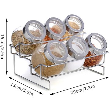 ⭐ Especiero Condimentos Spice Rack De 6 Piezas Con Tapas Pop-up