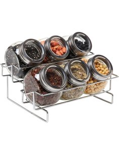 ⭐ Especiero Condimentos Spice Rack De 6 Piezas Con Tapas Pop-up