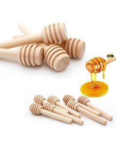 ⭐ Setx12 Palitos Mieleros Cuchara Madera cortar miel 8cm