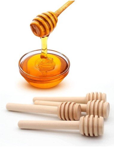 ⭐ Setx12 Palitos Mieleros Cuchara Madera cortar miel 8cm