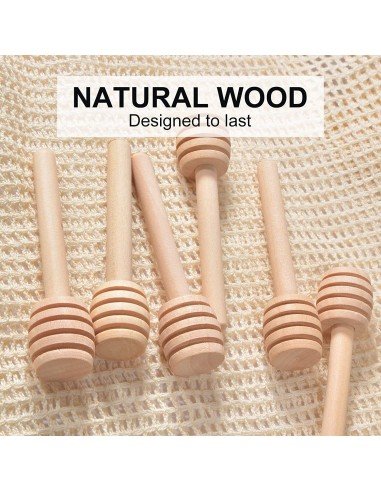 ⭐ Setx12 Palitos Mieleros Cuchara Madera cortar miel 8cm