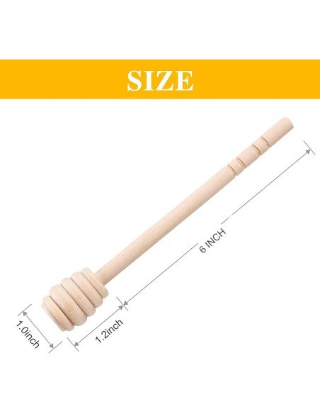⭐ Setx6 Palitos Mieleros Cuchara Madera cortar miel 15cm ⭐ Setx6 Palitos Mieleros Cuchara Madera cortar miel 15cm