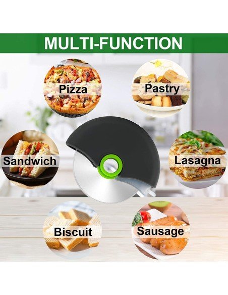 ⭐ Cortador Circular de Pizza en Rueda de corte, corta y porciona fácil