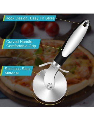 ⭐ Cortador Circular de Pizza en acero Inoxidable, corta y porciona fácil
